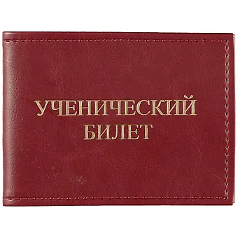 Обложка на ученический билет, бордовая