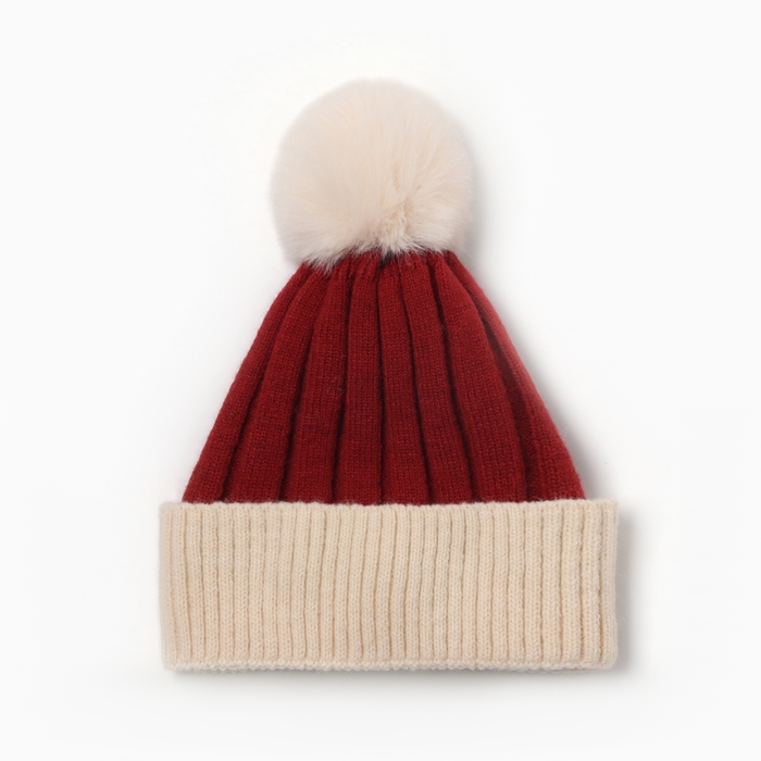 Шапка детская MINAKU, размер 48-50, бордовая